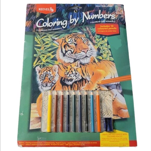 Reeves Coloring By Numbers Tiger & Cubs PPCN1 NOS NIP Brand New - Picture 1 of 4